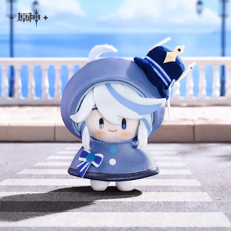 Genshin-accesorios de Cosplay Xiao Furina Kazuha, colgante de felpa con tema divertido en la lluvia, llaveros suaves, juego coleccionable