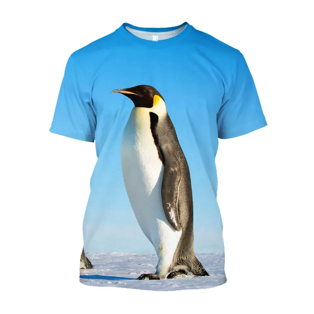 New Fun Penguin graphic t shirts For Men Fashion Leisure Comfortable Oversized Printed Personality Round Neck Short Sleeve Tees