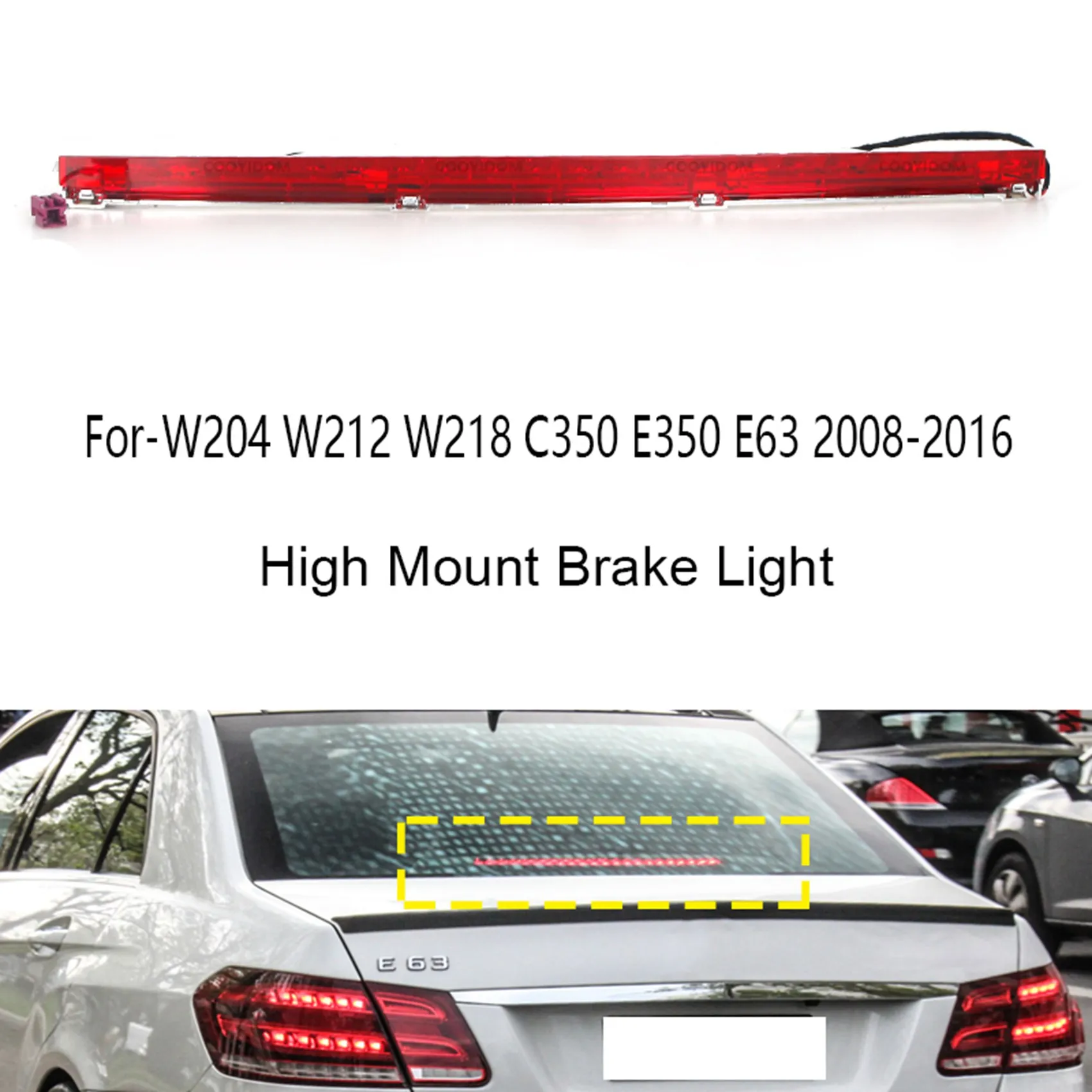 Wysoko zamontowana tylna trzecie światło hamowania samochodu 2048200056   dla-Benz W204 W212 W218 C350 E350 E63 2008-2016 czerwony