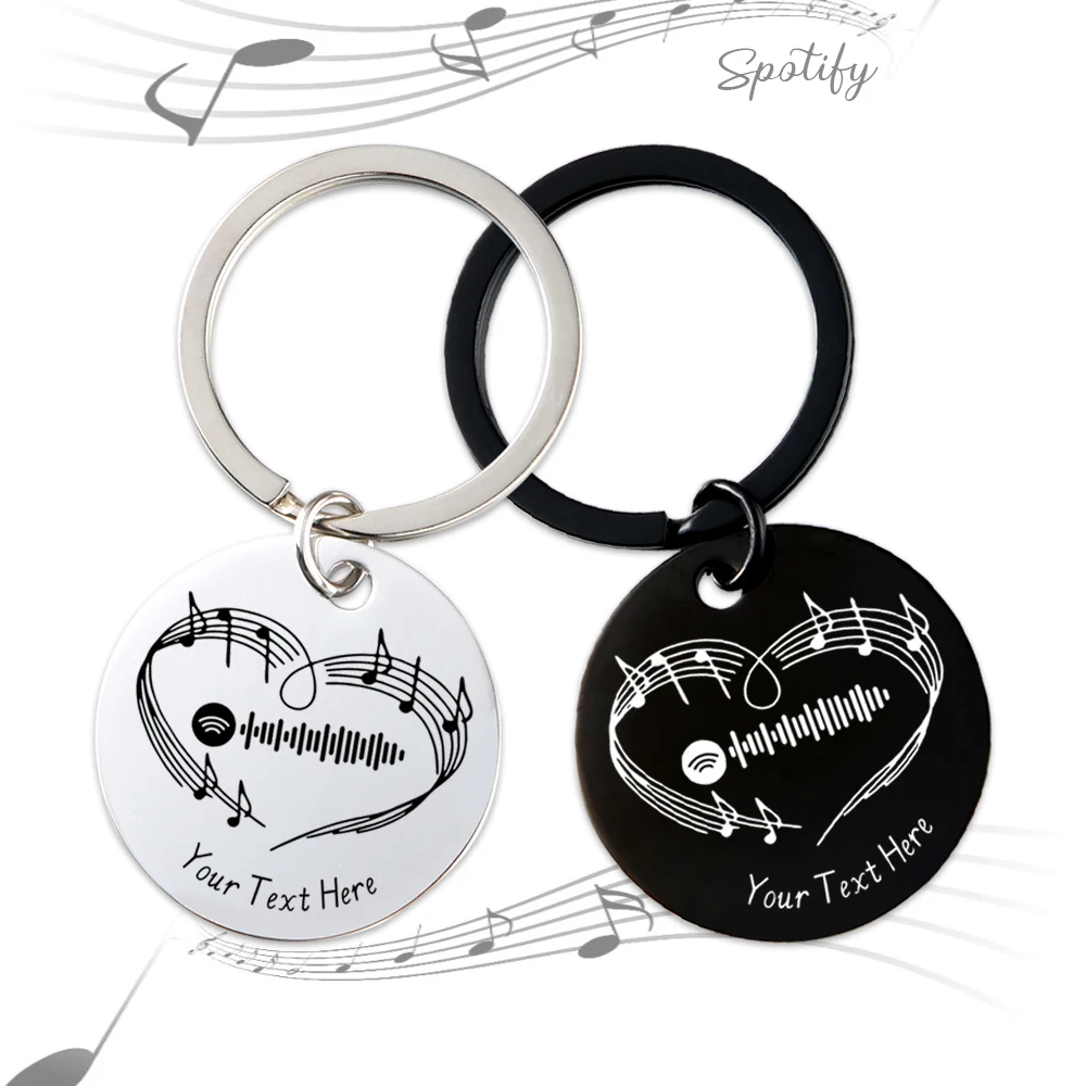 Personalized Song Code Keychain Favorite Song Gift for Boyfriend Music Keyring for Her Album Playlist Gift