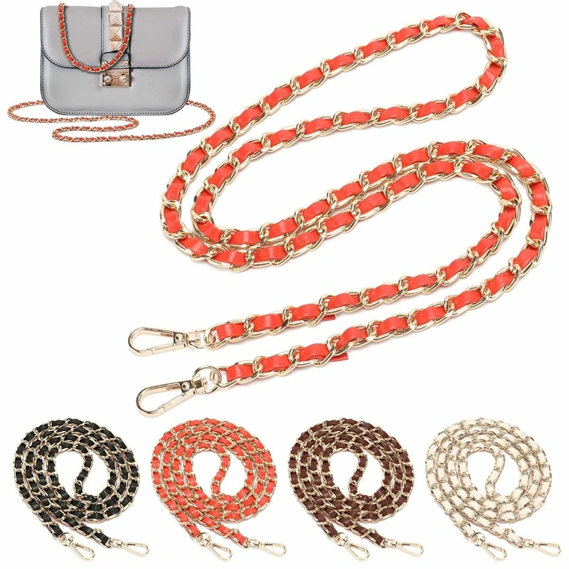 

HOLIN 120CM Replacement Metal Leather Chain Purse Strap Shoulder Crossbody For Handbag Bag Multiple colors