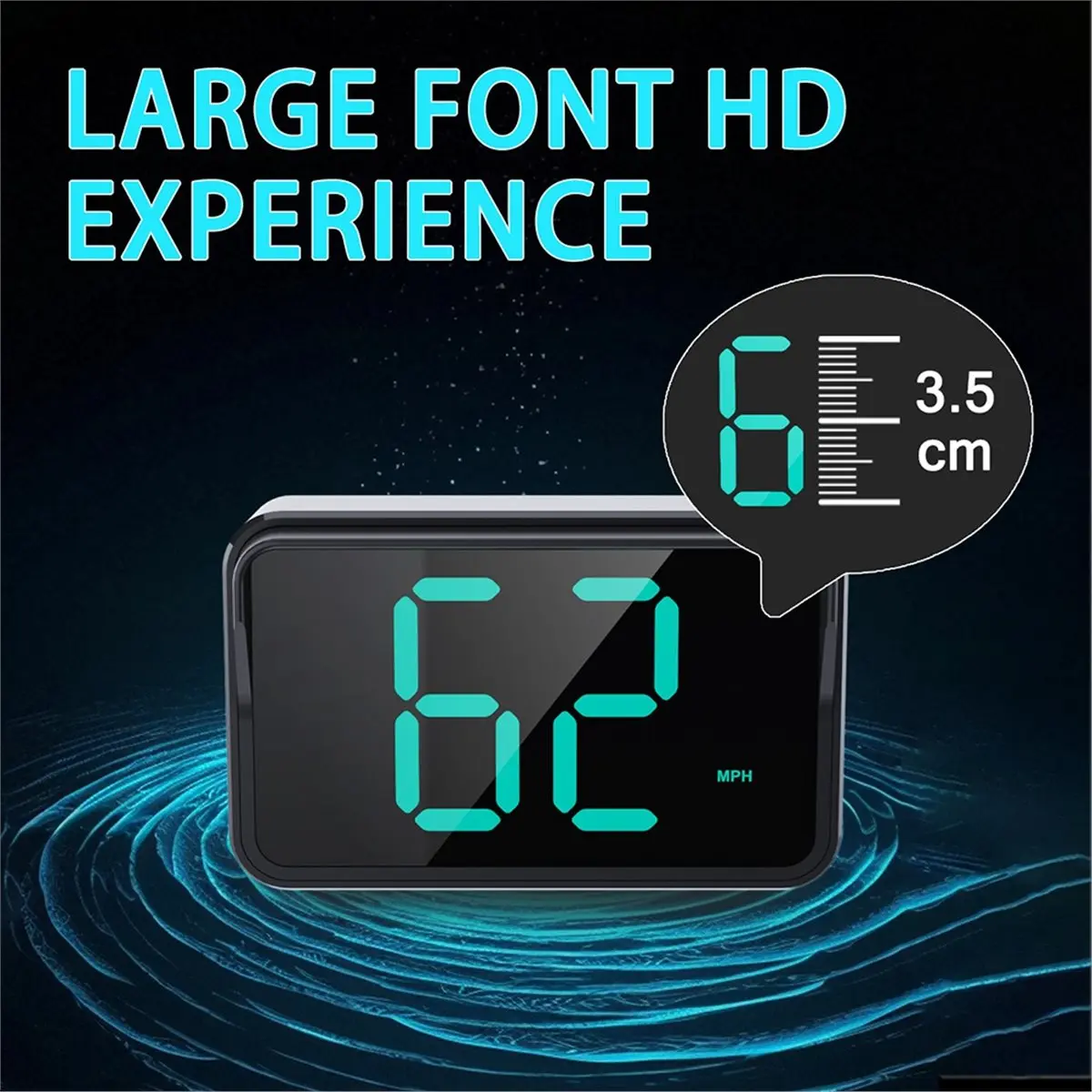 (DT37) Universal Head Up Display GPS HUD Digital Speedometer for All Car Truck Plug and Play Auto Part with Suction Cup Mount