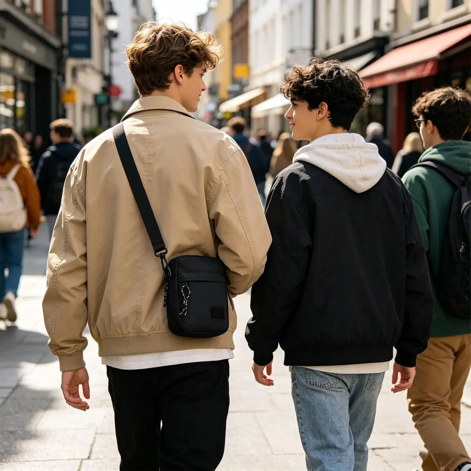 Men's Compact Shoulder Bag Fashion Casual Messenger Sling Bag For Travel Hiking Sport Gym Outdoor Work Business