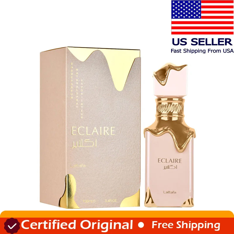 

Lattafa Eclaire Vanilla Caramel Sweet Floral Eau De Parfum Long-Lasting Fragrance Arabian Women 100ML Cologne Portable Natural