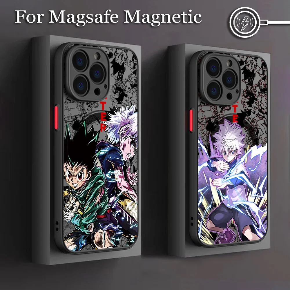 Funda de Teléfono Anime Killua Hunter X Hunter para iPhone 17 16 15 14 13 12 11 Pro Max Mini XR XS X 7 8 Plus, Carcasa Trasera Magnética Mate
