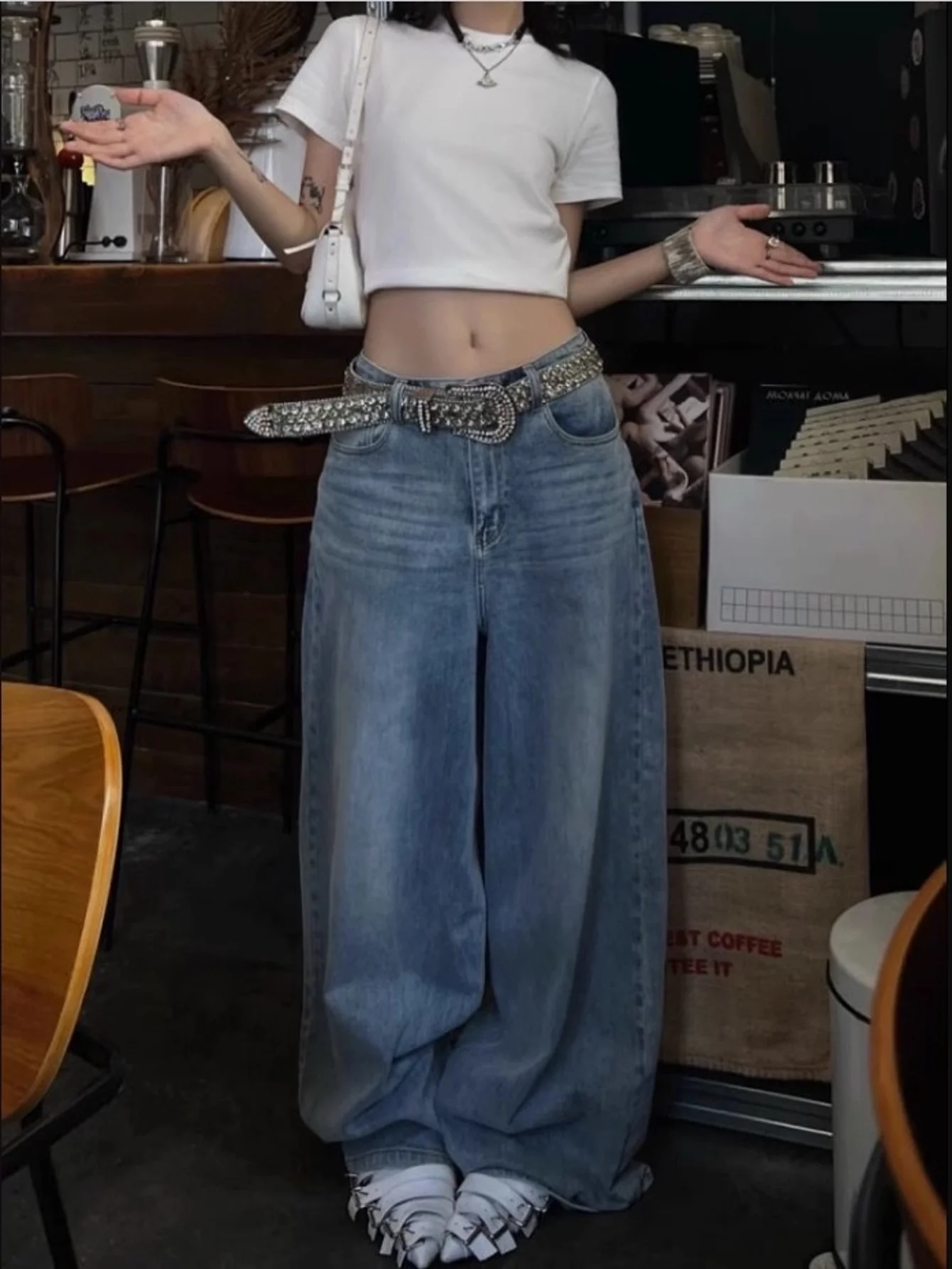 Blue jeans for man Y2K original drip, slim casual denim, daily all-match stylish trousers JEANS pants for woman