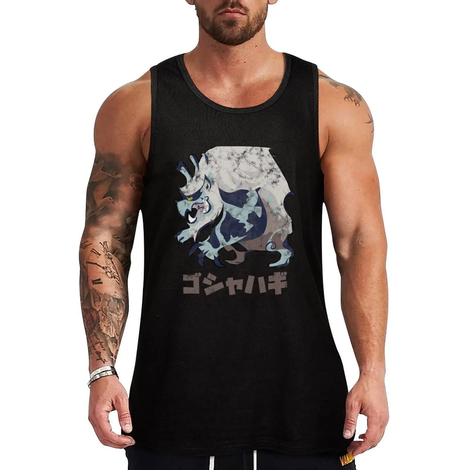 

Monster Hunter Rise Goss Harag Kanji Icon Tank Top Vest bodybuilding bodybuilding men men gym