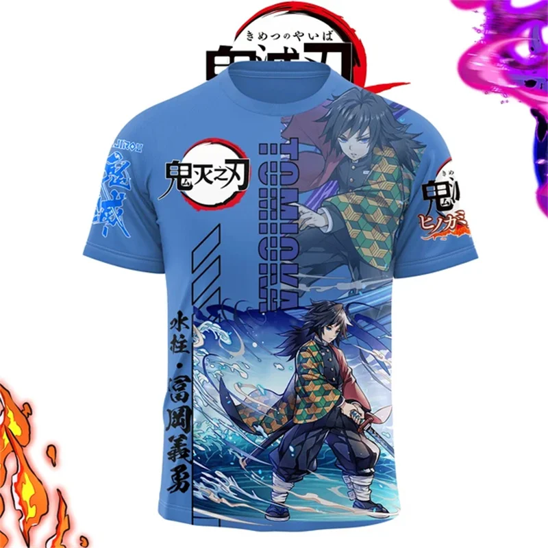 Camiseta Unisex con estampado 3D de demon killer, camisa de Anime japonés de manga corta, transpirable