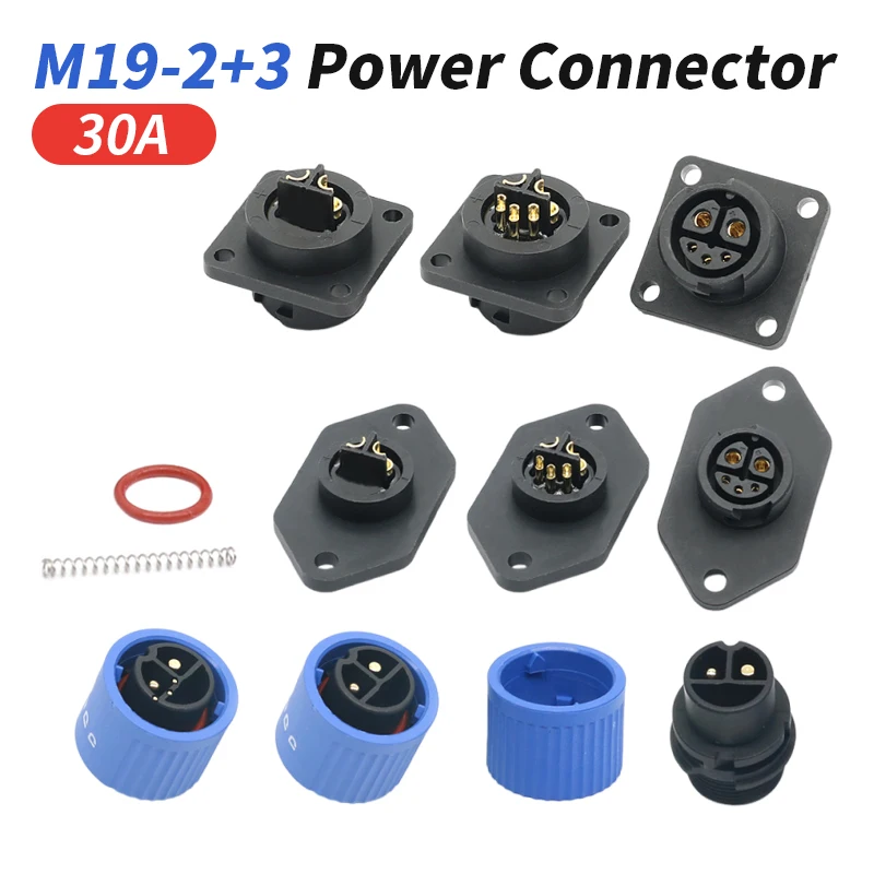 30A M19-2+3 E-Bike Akku-Stromanschluss Elektrofahrzeug Stecker-Buchse Ladeadapter E-Fahrrad Lithium-Batterie Stecker und Buchse
