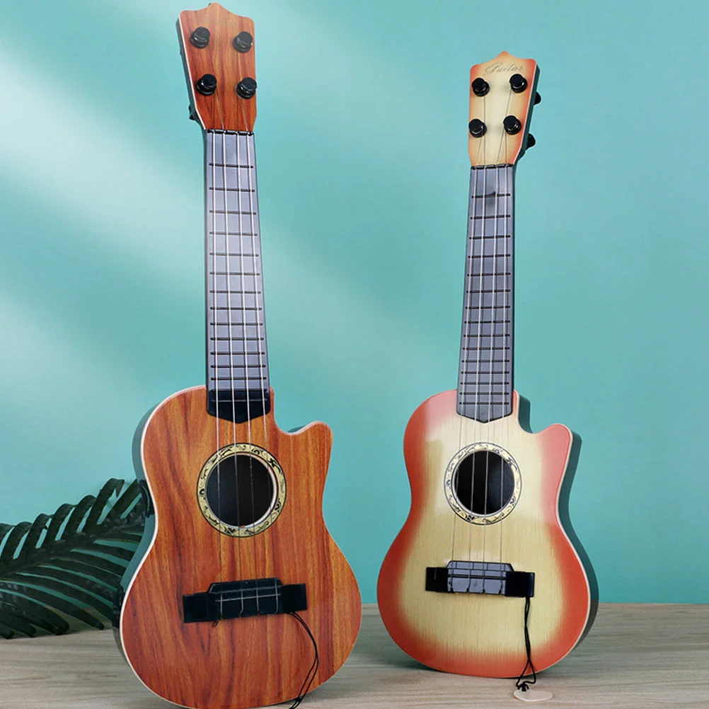 Guitarra de simulación para principiantes, instrumento Musical de juguete, ukelele simulado para niños, aprendizaje temprano, plástico, niños pequeños