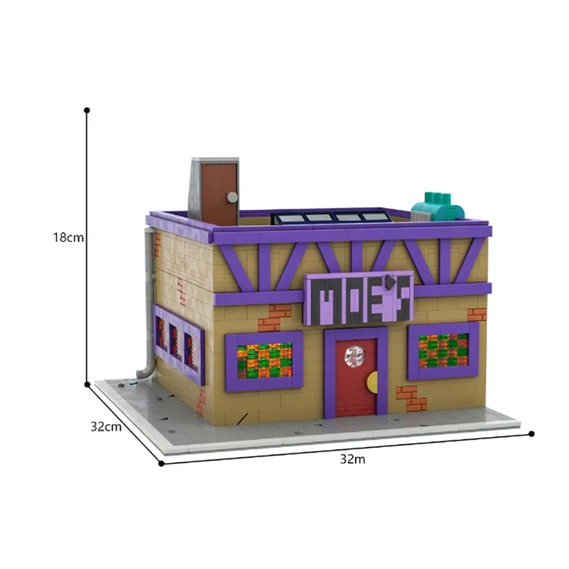 Spot MOC-152941 small particle assembly building blocks building house house 1736pcs street view toy model gift