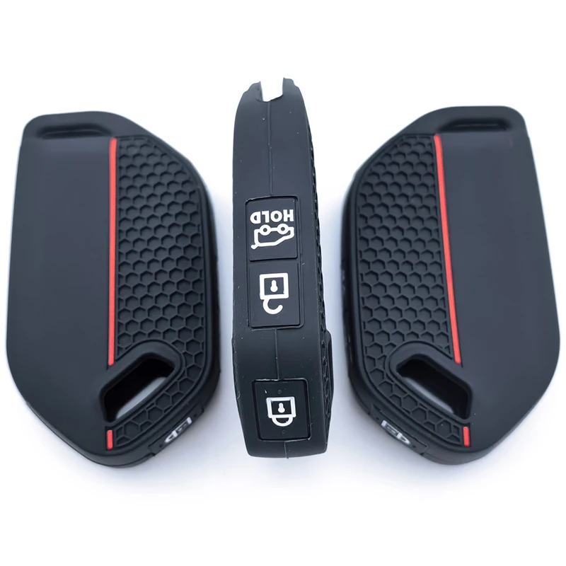 Para kia picanto sorento mq4 carnaval ka4 manhã k5 carens 3 botões silicone caso chave do carro fob capa auto remoto escudo saco