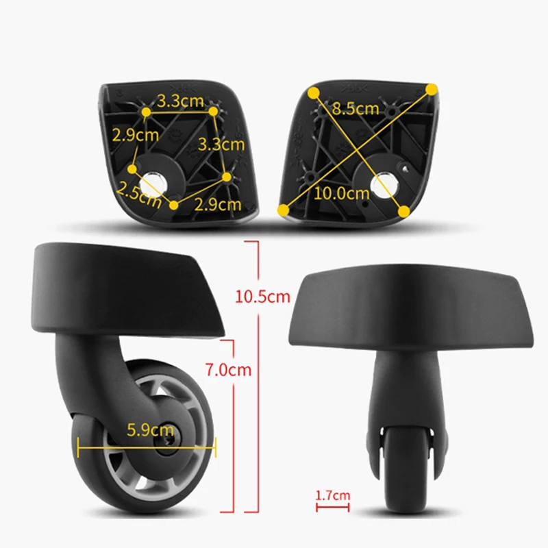 Imagem -05 - Substituição Repair Roller Suitcase Polia Trolley Case Roda Resistente ao Desgaste Acessórios Bagagem Adequado para Samsonite Jy105