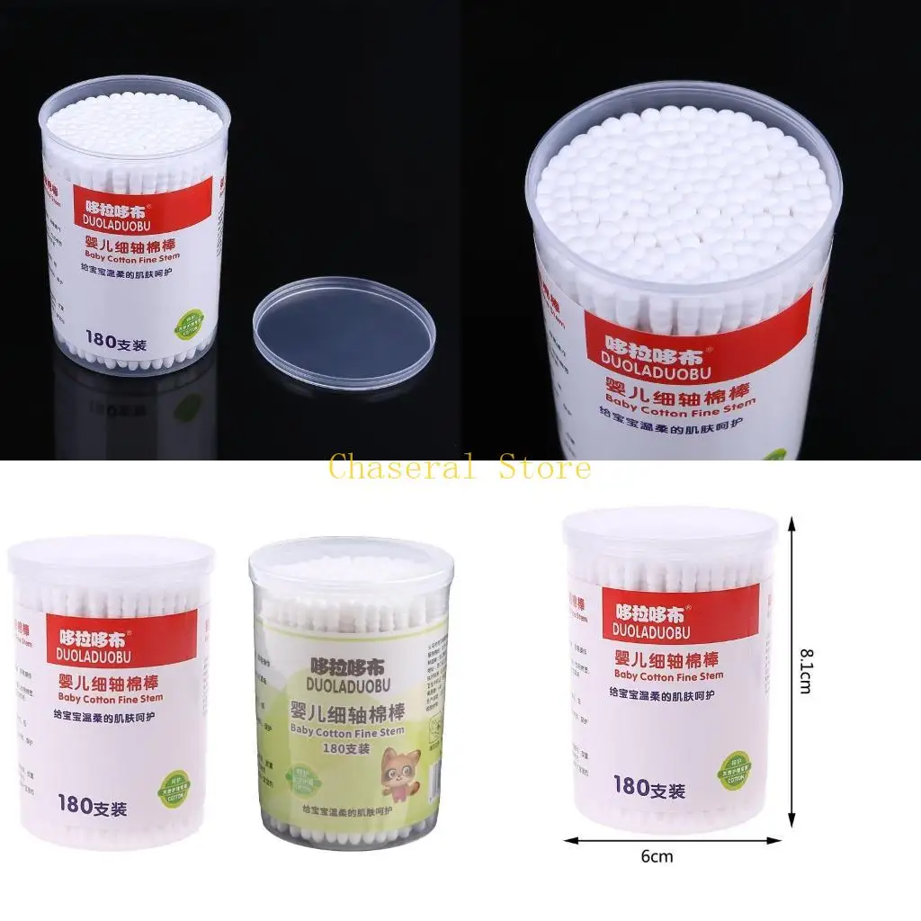 

E7CE 180pcs Double for Head Colours Cotton Swab Paper Sticks For Beauty Makeup