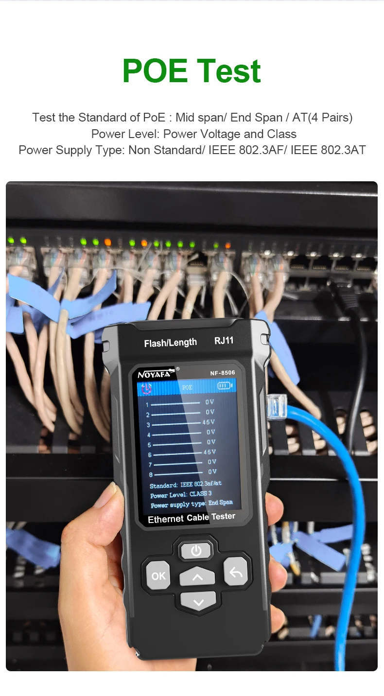 NOYAFA NF 8506 Multifunktions-Ethernet-Kabeltester IP-Scan Ping Poe Test Draht Kontinuitätstest RJ45 RJ11 Netzwerkkabel-Tracker – Detail 8