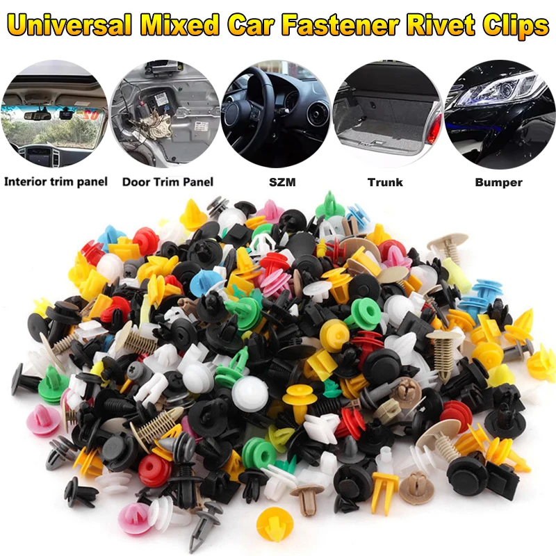 

Universal Car Fastener Rivet Clips Mixed Kit Auto Fastener Car Bumper Clip Retainer Engine Expansion Rivet Door Trim Panel Liner