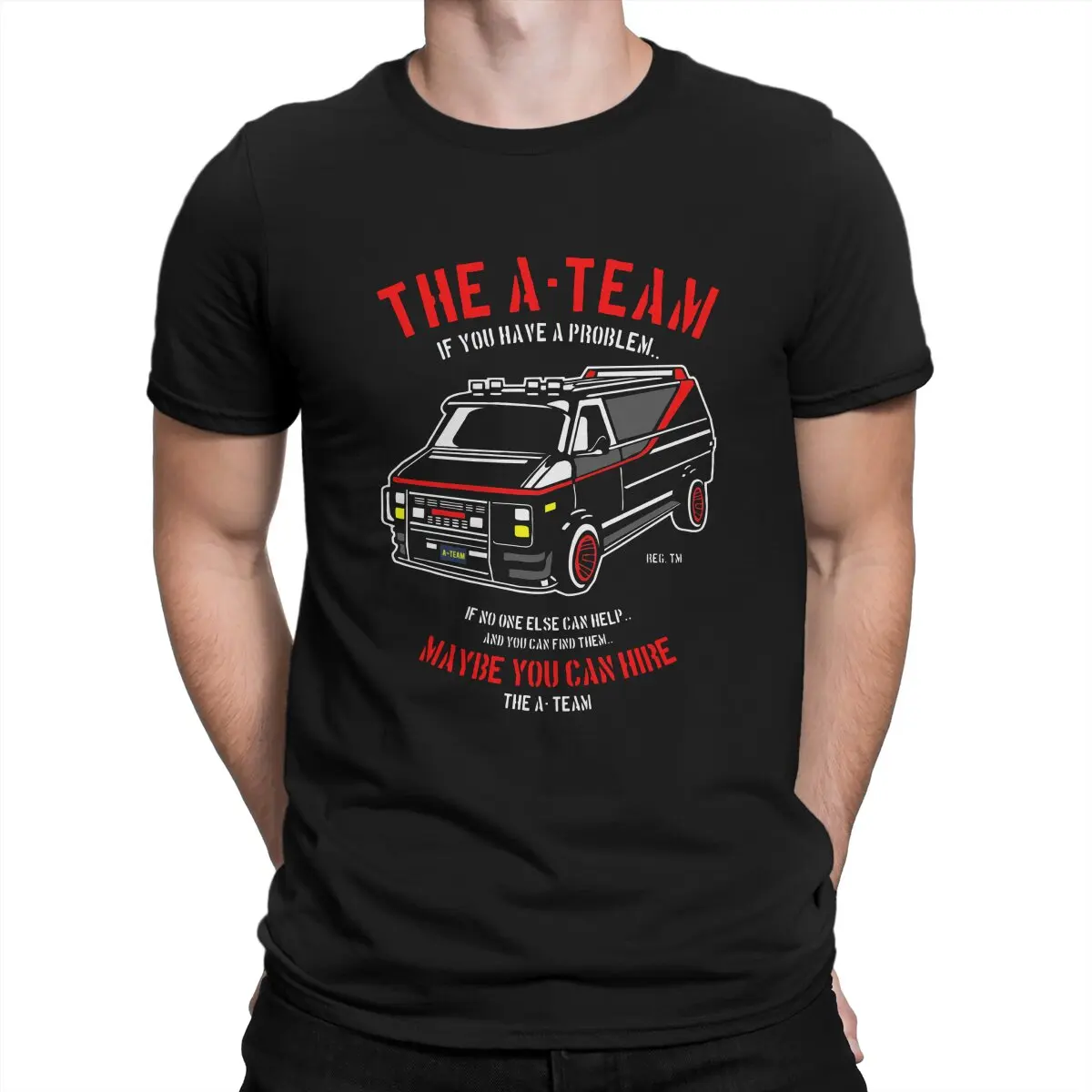 Mashup TV 80s Hanniba Men T Shirt The A-Team Crazy Tee Shirt Short Sleeve Round Collar T-Shirts Pure Cotton Printing Clothing