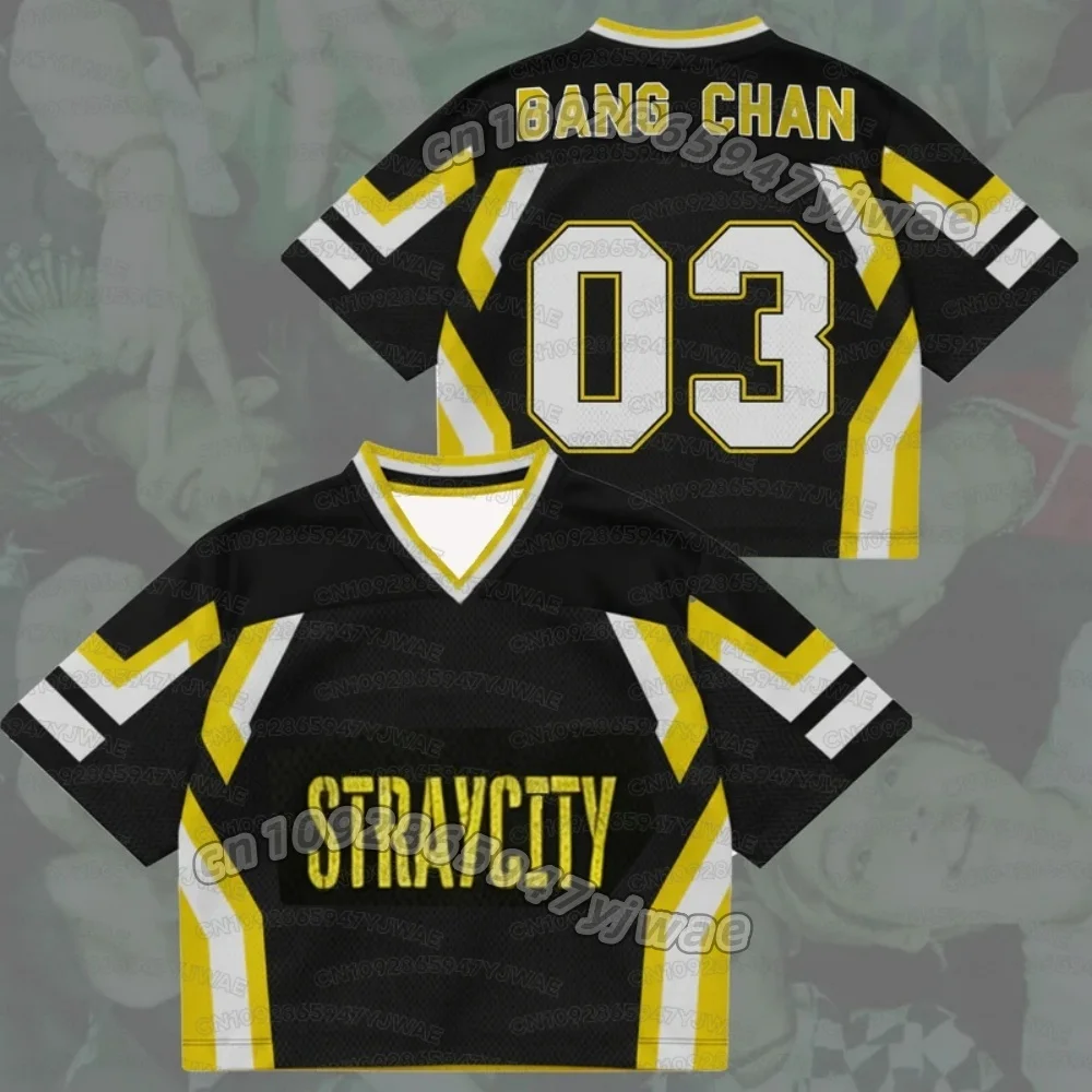 Camiseta Infantil Kpop FELIX 2026 Stray City World Tour Manga Curta Unissex em Malha Mista para Fãs