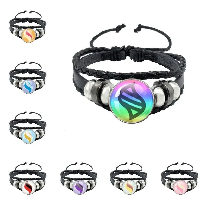 Pokémon Mega Stone Schlüsselanhänger Anime Peripherie Kreativität Exquisite Mode Schwarz Leder Seil Schnalle Schlüsselanhänger Trend