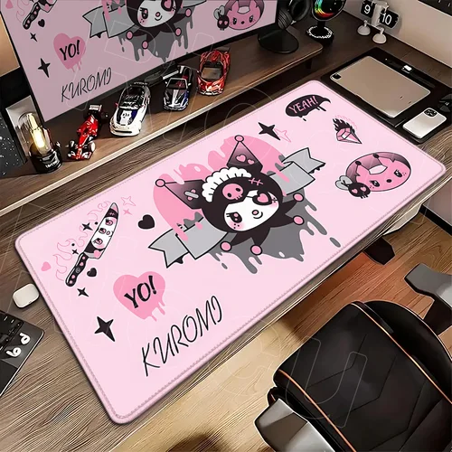 Imagen 2 del producto Alfombrilla de ratón Sanrio Kawaii Anime, alfombrillas grandes para teclado de escritorio XXL, bonita alfombrilla para ratón Kuromi, alfombrilla de mesa de costura para jugadores, alfombra de goma para ordenador
