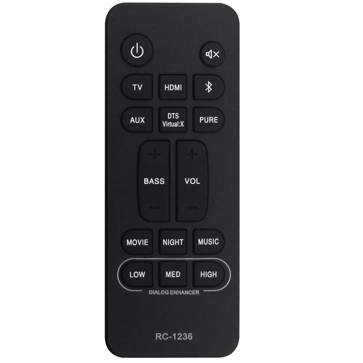 Nuevo reemplazo RC-1236 Control remoto para Denon sistema de barra de sonido de cine en casa RC1236 DHT-S216 DHTS216 DHT-S216H DHTS216H