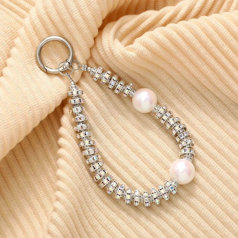 

Mobile Phone Chain Hand Carry Wrist Rhinestone Versatile Lanyard Fashionable Metal Mobile Phone Lanyard Pearl Pendant