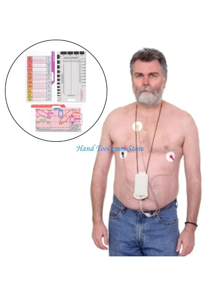 Carte Guide d'interprétation H37F, outil pratique d'évaluation l'électrocardiogramme, 3 pièces