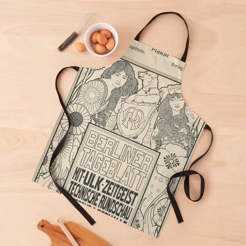 

HD. Berliner Tageblatt (Black and white version), by Ephraim Moses Lilien Apron Korean Apron