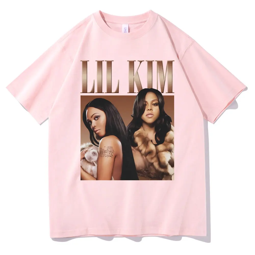 Rapper Lil Kim Graphic Print Tshirt Men Women Hip Hop Oversized T-shirts Male Vintage T Shirt Unisex Casual Tops Short Sleeve