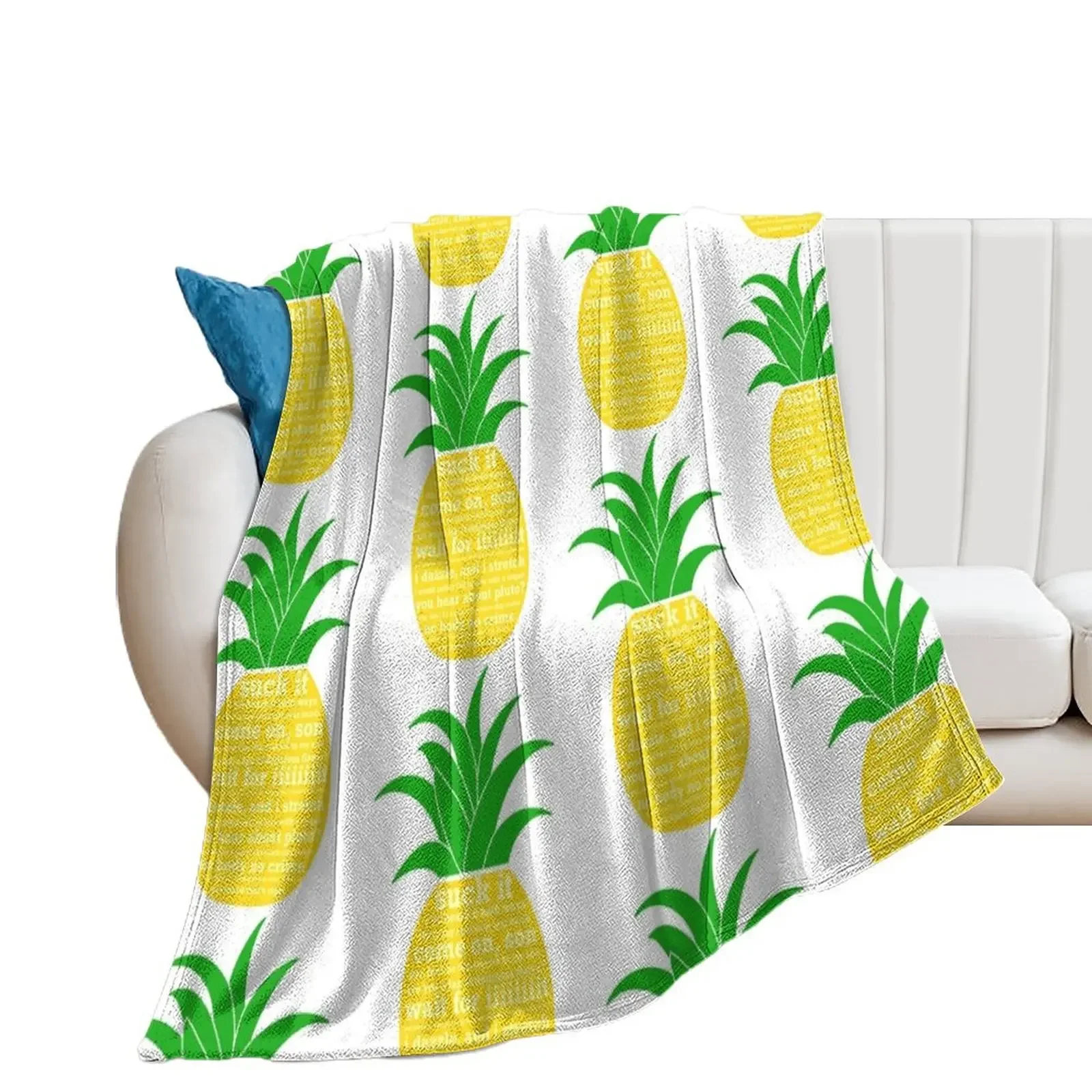 Psych Quotes Pineapple Throw Blanket heavy to sleep Plaid on the sofa Moving Blankets