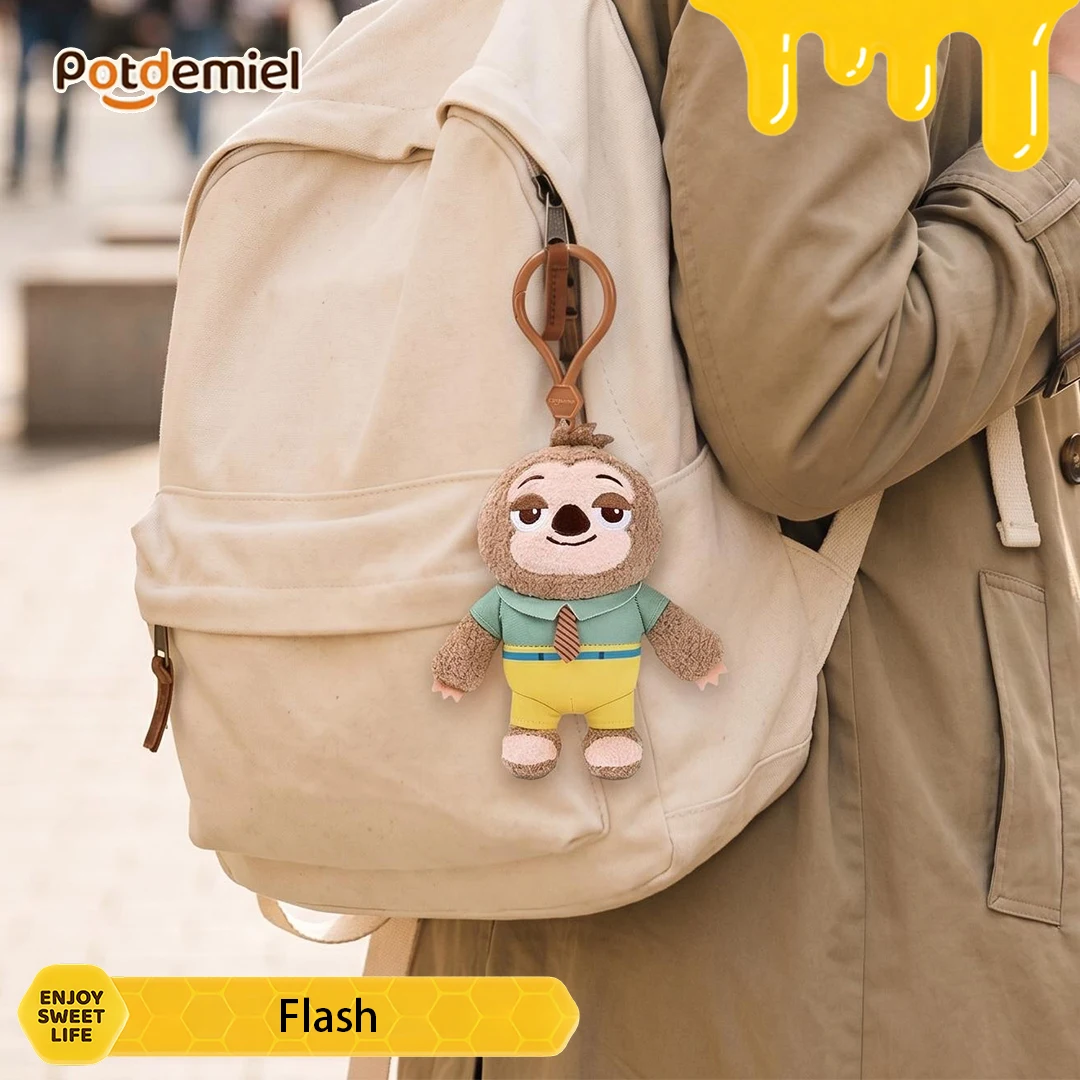 Potdemiel Disney Zootopia Flash Stuffed Keychain Figure Retro Cartoon Doll Bag Charm Backpack Pendant Holiday Gift Collectible view 5