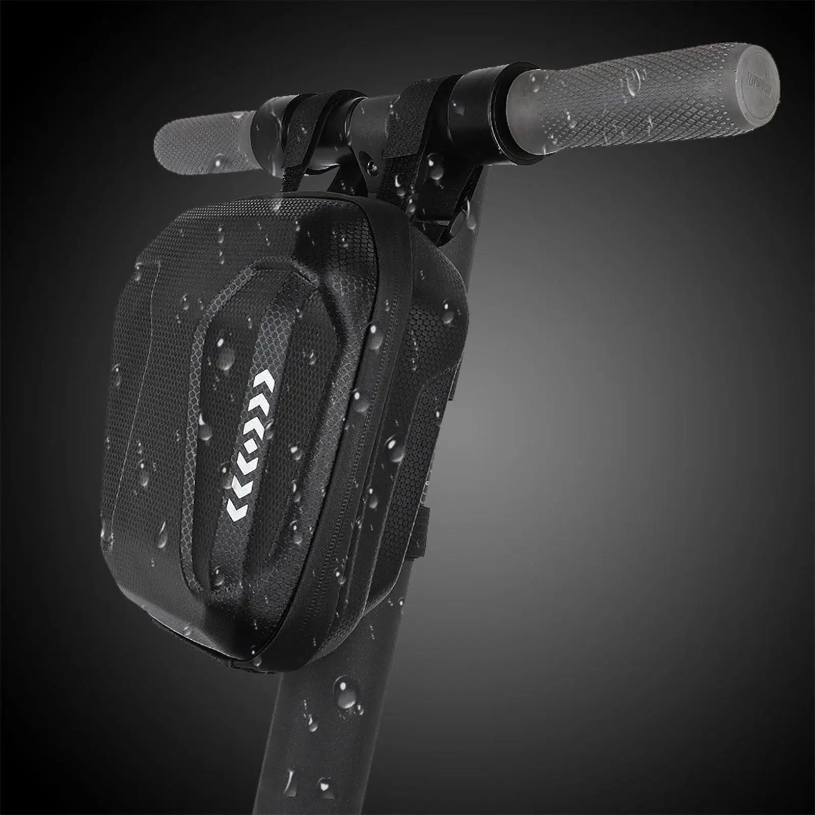 

Scooter Handlebar Bag Hard Shell Rainproof Multipurpose Portable with Double Zipper Front Hanging Bag for Bicycle