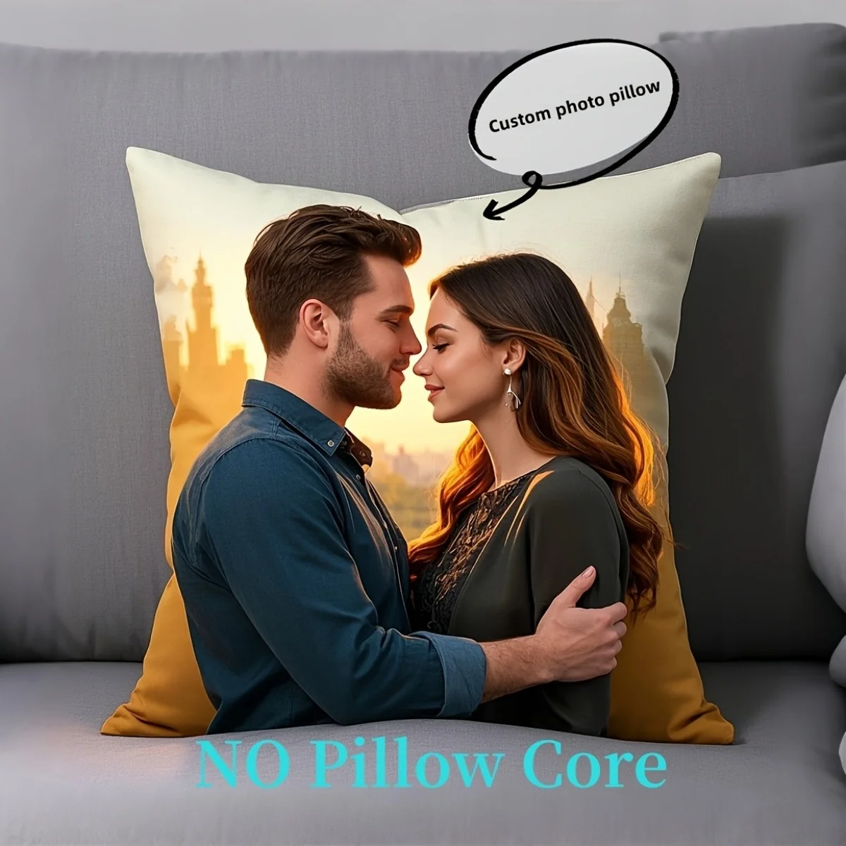 Custom Personalized Photo Pillowcases – Couple's Pillow Covers for Valentine's Day, Anniversaries, and Weddings (Inserts Not Inc
