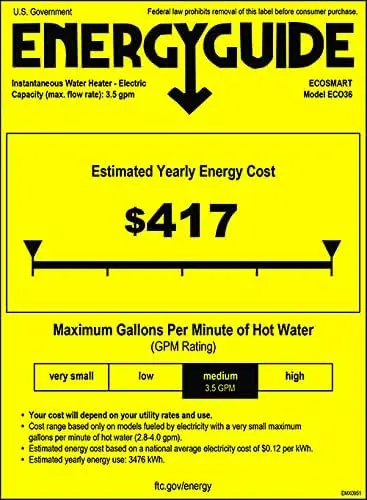 Eco 36 36kw 240V Elektrische Tankloze Boiler, Wit