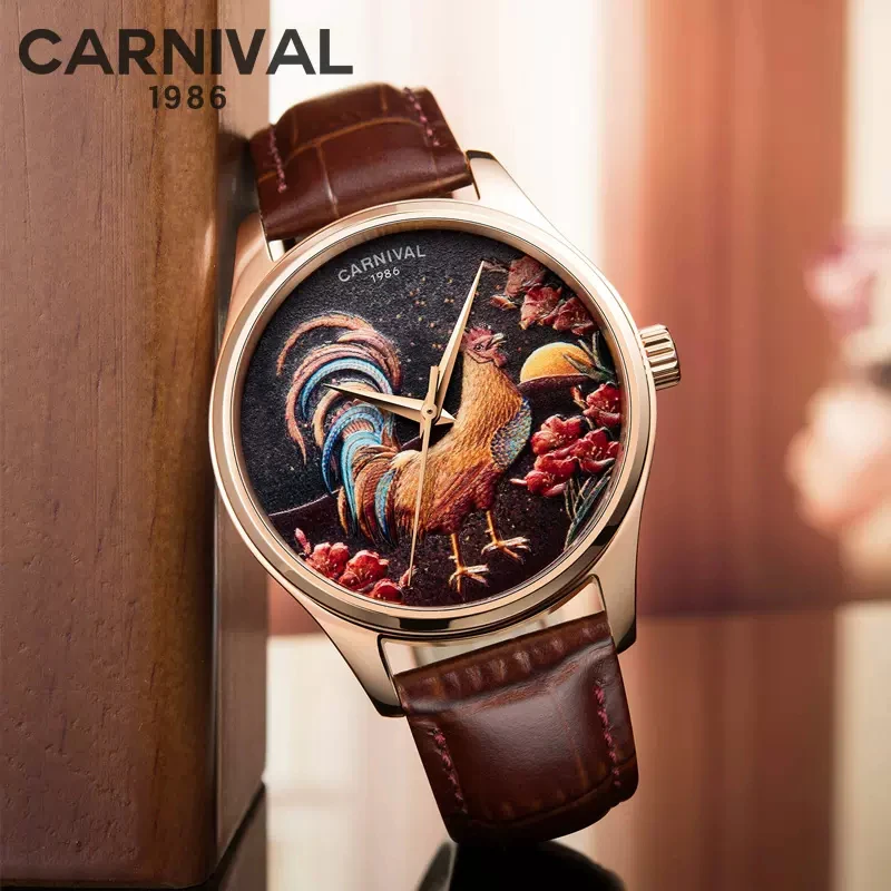 Carnival Brand Luxury MIYOTA Movement Mechanical Watch Men Fashion Automatic Watch Leather Waterproof Sapphire Wristwatch Male - view 4