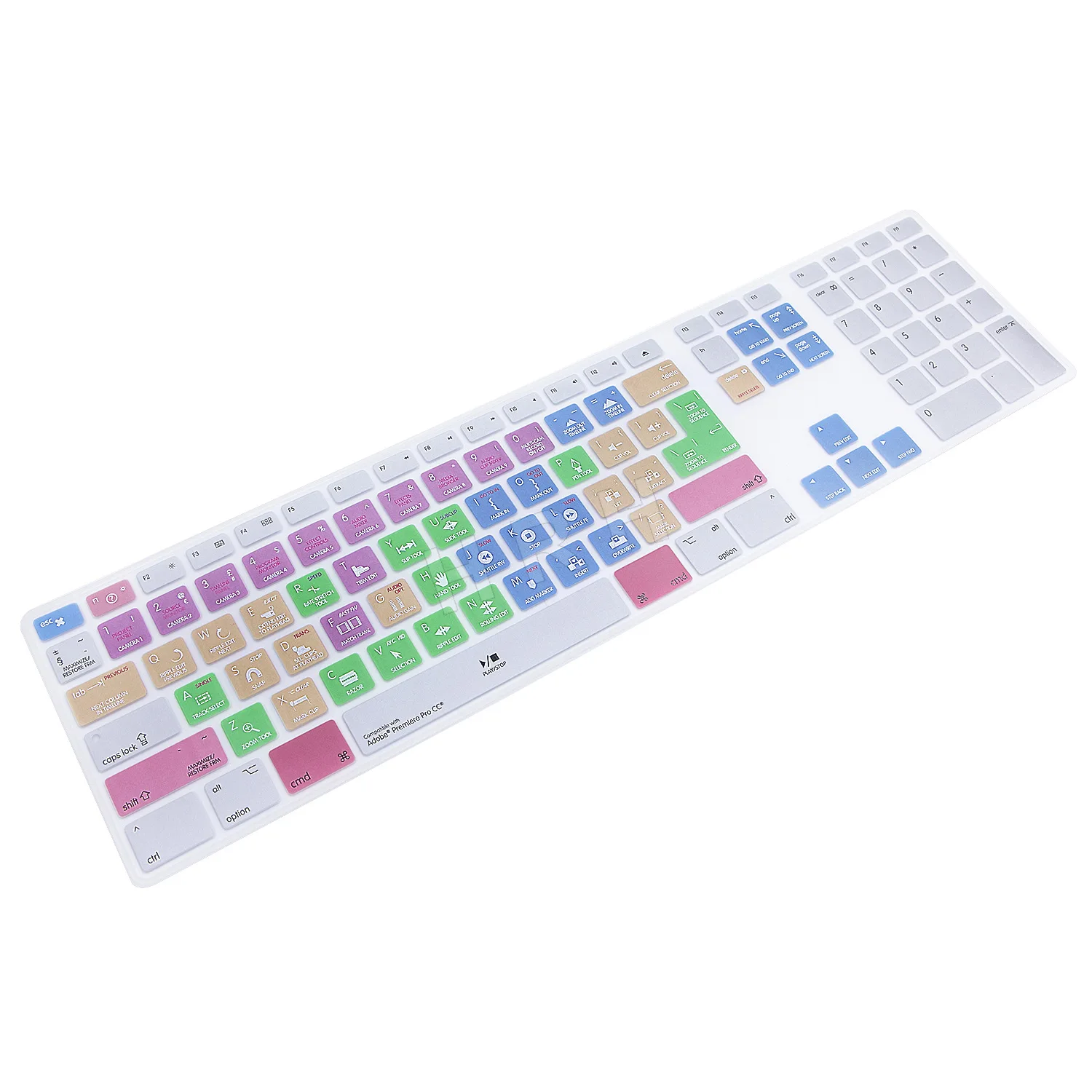 Pro CC Shortcut Hotkey Silicone Keyboard Cover Keypad Skin for Magic Keyboard with Numeric Keypad A1843 MQ052LL 2017-2018 US/EU