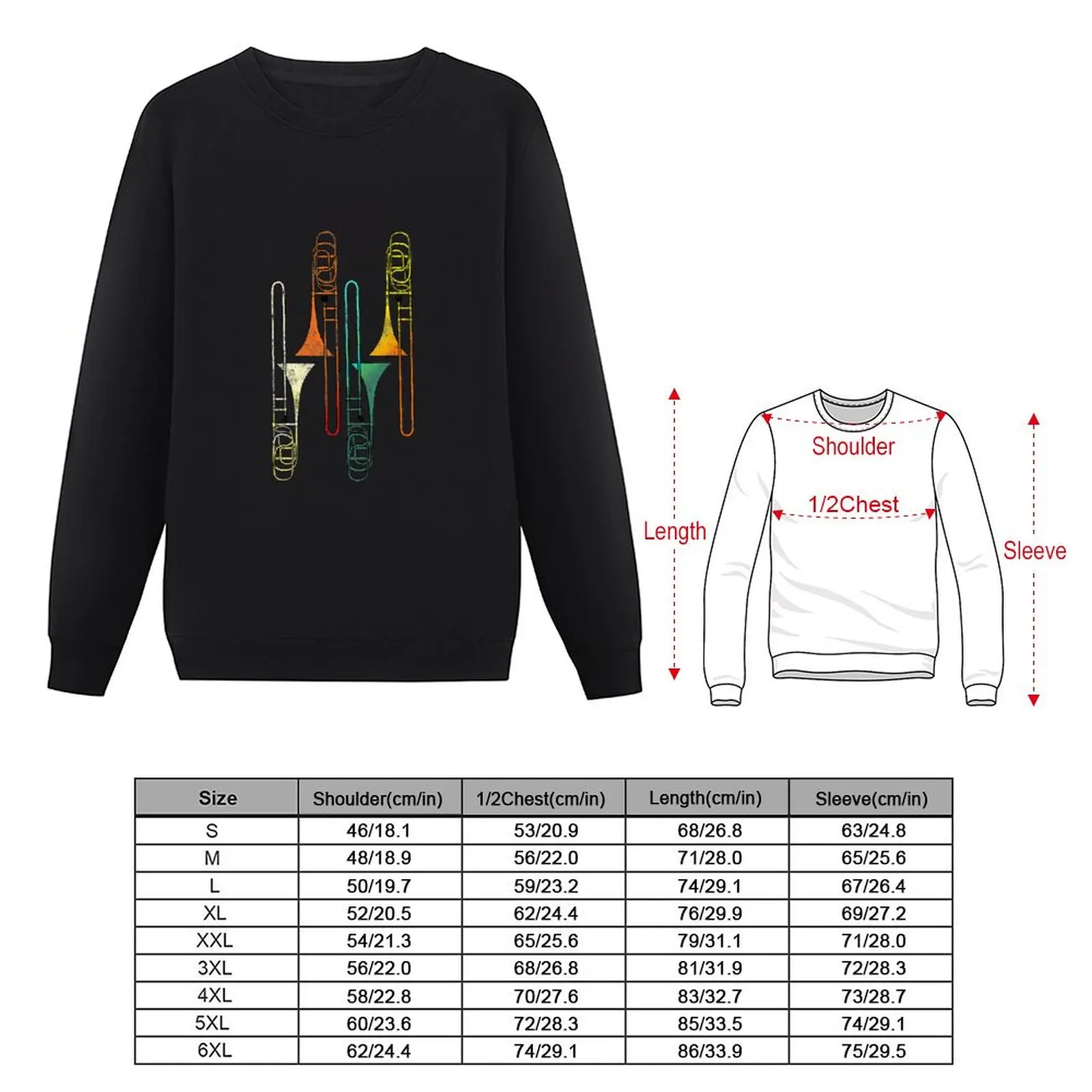 Retro Trombone - Jazz Music Pullover Hoodie autumn clothes autumn sweatshirt