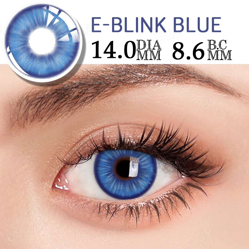 UYAAI 1 Pair Blue Eye Contacts for Cosplay White Walker Rim Anime Hoshino Colored Pupils for Eyes Wholesales