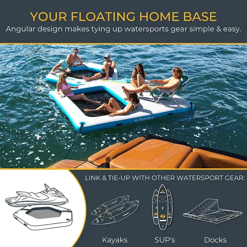 Fun Sports Hexagonal Inflatable Floating Lounge Swimming Pool Floating Water Floating Island Sun Mat
