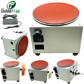 120W electric polisher knife sharpener high speed sand disc machine multi-function desktop polishing machine 20 pieces of sandpaper