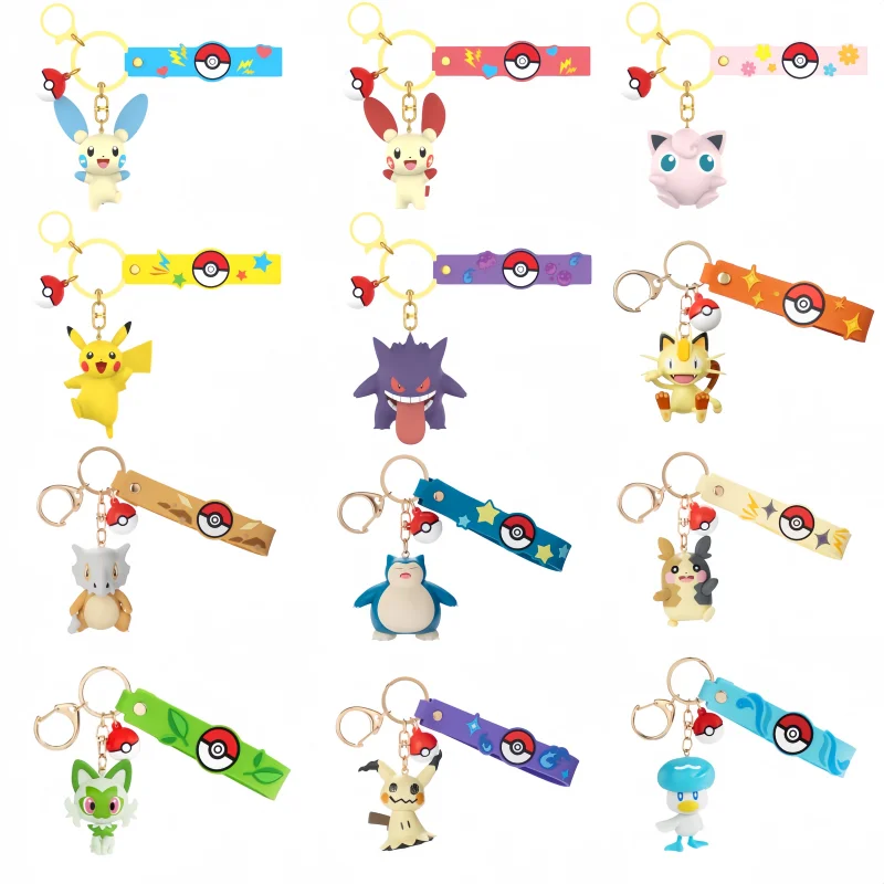 

Фигурки аниме «Покемон», Snorlax Mimikyu Cubone, брелок для ключей от машины, школьная сумка, украшение для рюкзака, подвеска, украшение для рабочего стола, игрушка в подарок