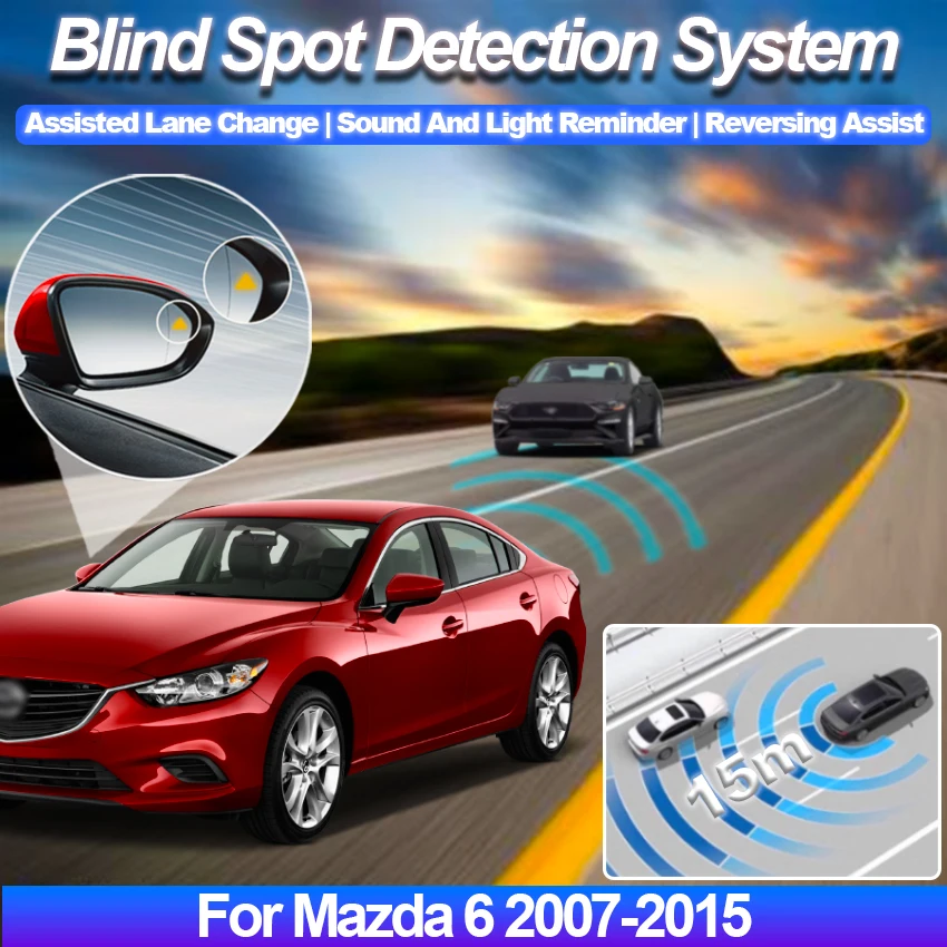 for Mazda 6 2007-2013 2014 2015 BSD BSM blind spot Radar detection system 24GHZ Microwave Sensor BSA Mirror light alarm