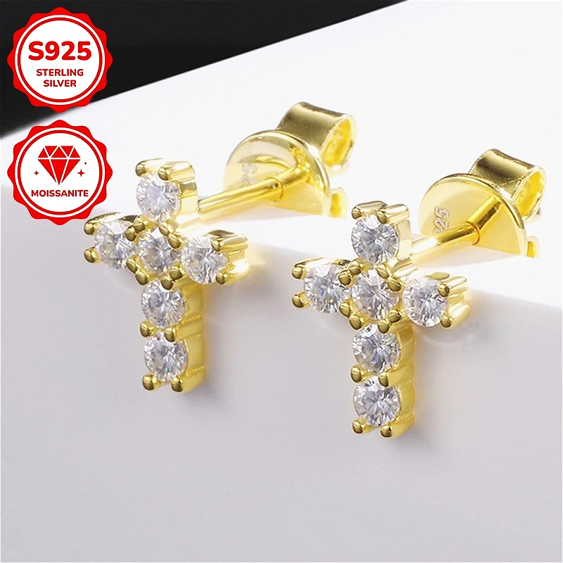

1Pair 0.36Carat S925 Silver Moissanite Earrings, Classic and Stylish S925 Jewelry, The Ideal Gift for Christmas, Parties.