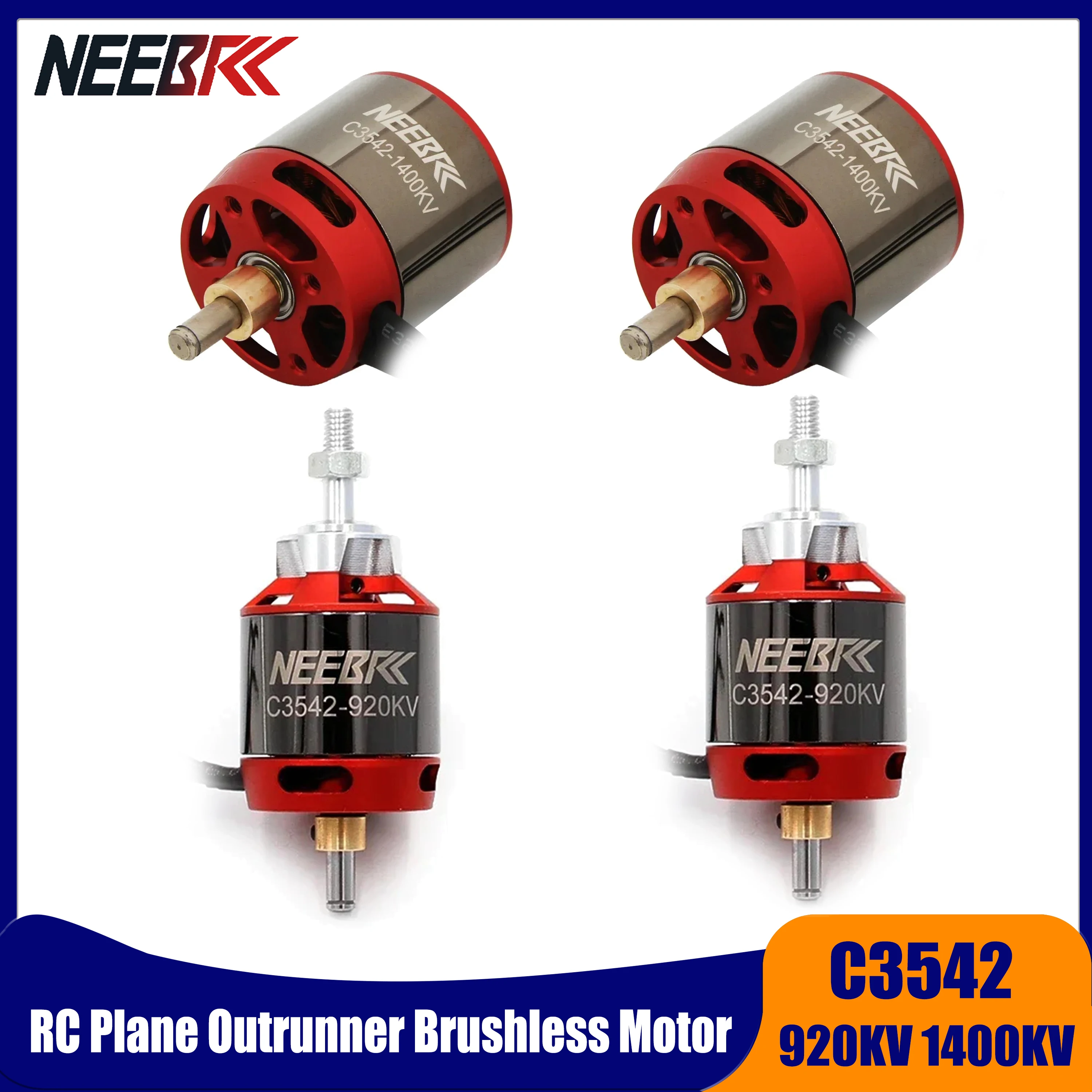 

1/2PCS NEEBRC 3542 920KV 1400KV Outrunner Brushless Motor 2-4S for RC FPV Racing Plane Drone Warbird Quadcopter Helicopter Part