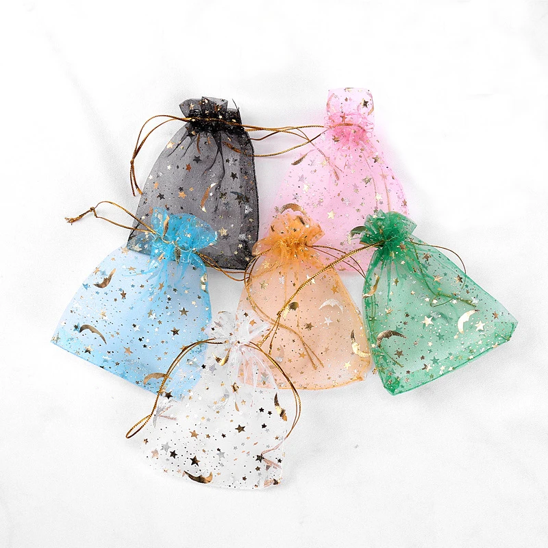 2pcs 30pcs 7x9cm Organza Jewelry Pouches Decoration Party Drawstring Bags For Diy Bracelets Packaging Making Necklace Findings