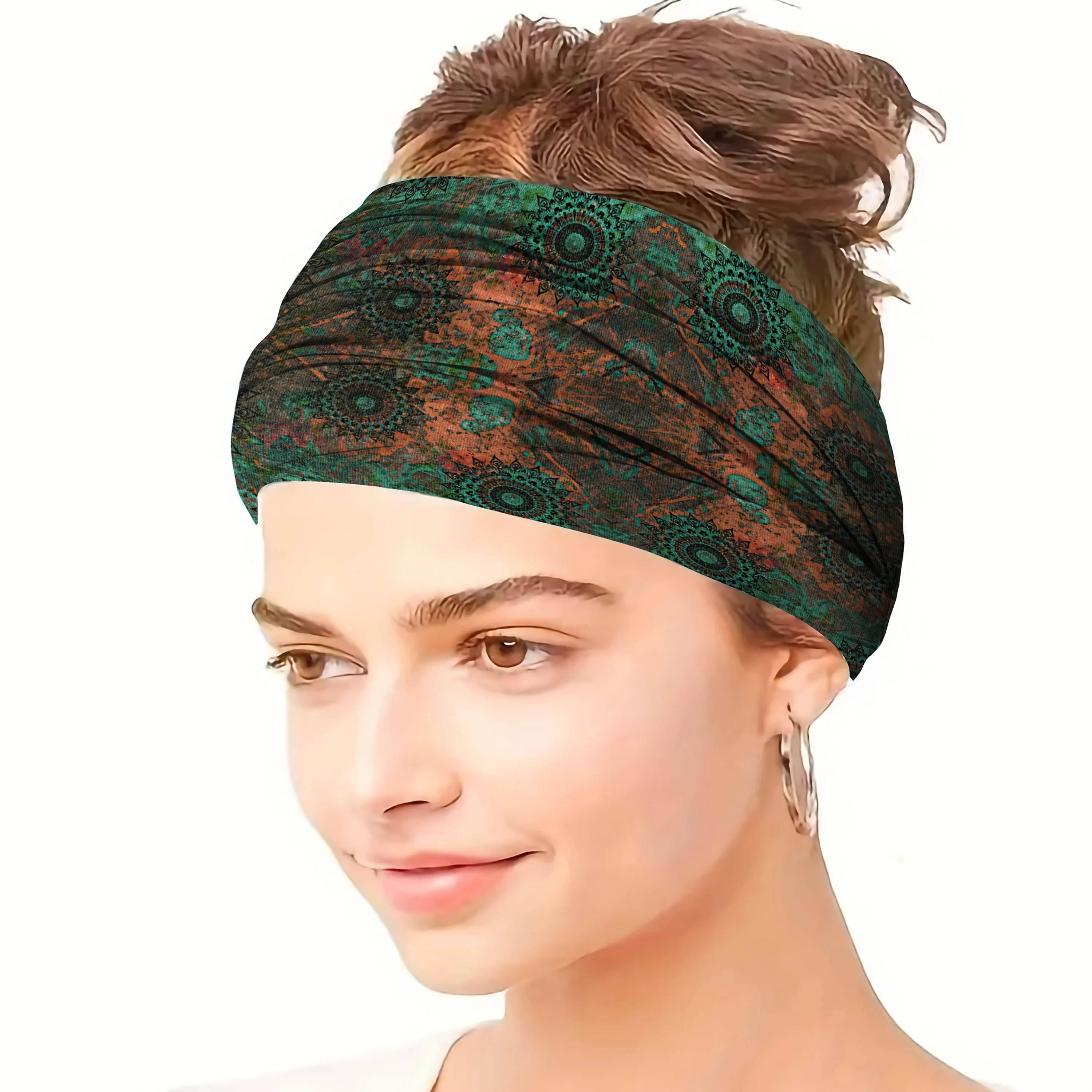 1 Stück Neues Boho-Haarband Personalisierte Stirnbänder Elastisches Bündel Schweißabsorbierend Atmungsaktiv Damen Breiter Rand Kopfbedeckung – Detail 6