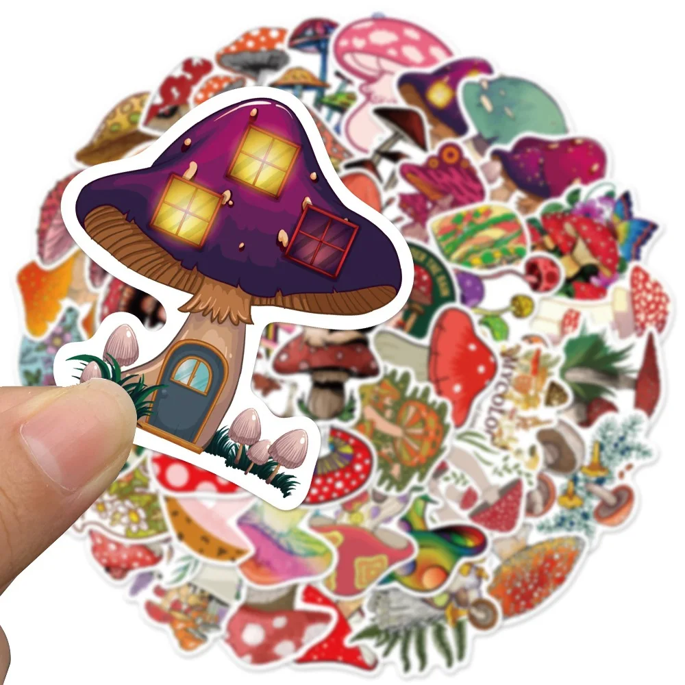 10/30/50Pcs Cartoon Mushroom Waterproof Graffiti Sticker Decorative Luggage Cup Laptop Phone Skateboard Guitar Scrapbook Sticker