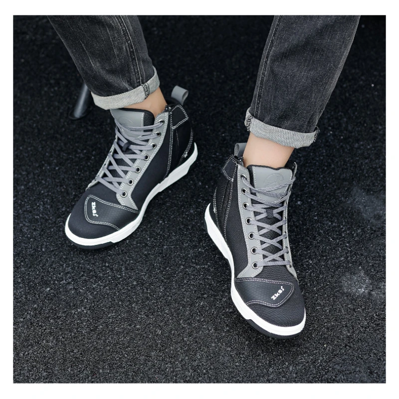 Men Motorcycle Shoes Breathable Lightweight Off-Road Racing Boots Motorbike Shoes Motocross Boots Anti-Collision Wear Tresistant