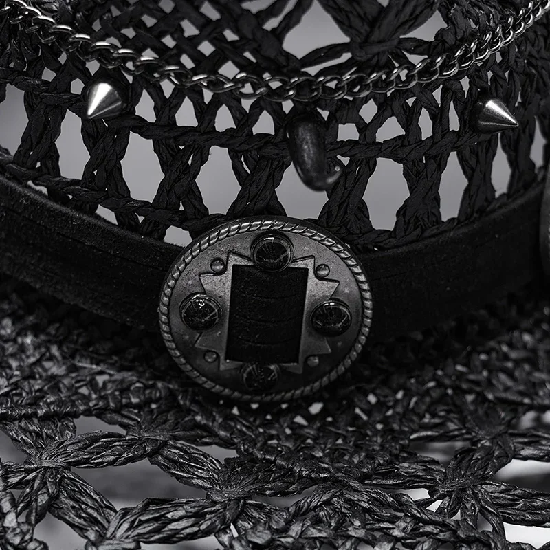 الشرير الهذيان-قبعة جاكار مجوفة للنساء ، دينم شخصي ، إكسسوارات النادي ، قبعة كاجوال مثيرة برية ، ملابس الشارع