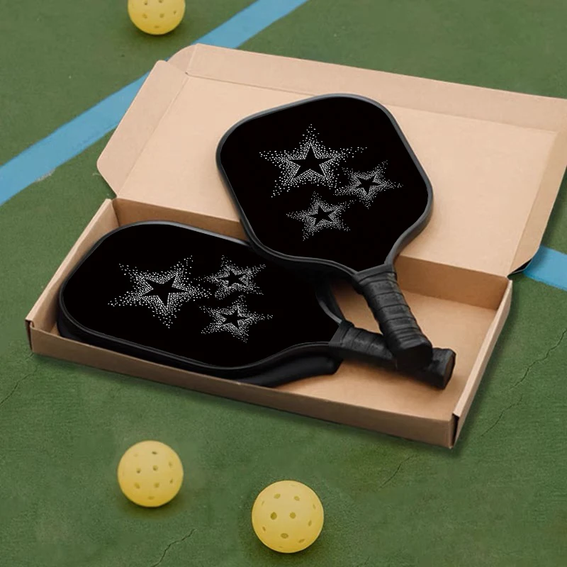 Thermoformed T700 Raw Carbon Fiber Fiberglass Pickleball Paddle Spin Textured Surface With Foam Edge Ergonomic Grip Lucky051